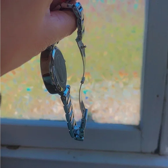 Michael Kors Silver Chronograph Watch with Crystal Details - Picture 3 of 4